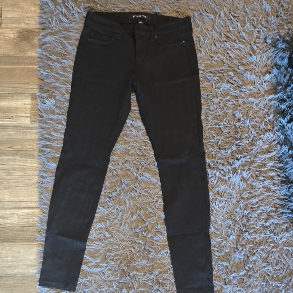 Liverpool Black Denim High Waisted Straight Leg Jeans